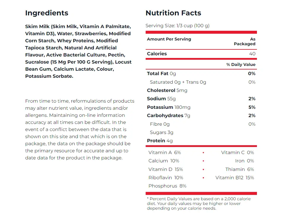 yoplait yogurt ingredients