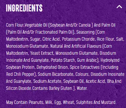 Takis ingredients